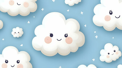 Wall Mural - Cute Cartoon Cloud Illustration