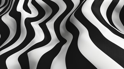 Abstract black and white wavy pattern creating a dynamic visual effect.