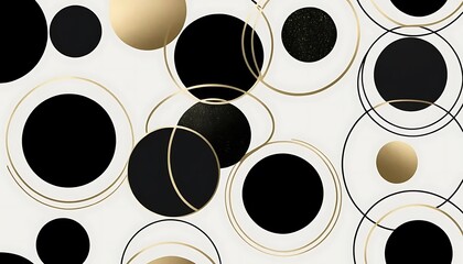 Poster - Abstract Black Gold Circle Pattern Design