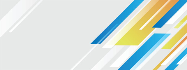 Poster - Abstract banner background. Modern gradient blue and yellow geometric shapes design.
