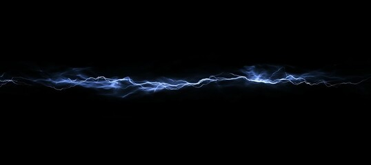 Poster - Abstract blue energy wave on black background.