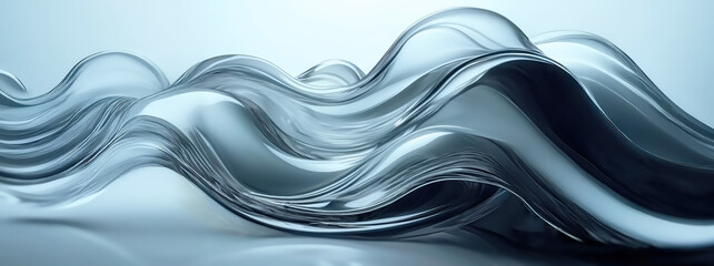 Aufkleber - 3d rendering of abstract wavy liquid background. Creative design of wallpaper.