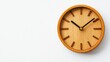 © talkative.studio - A simple wooden clock shows the time on a white wall