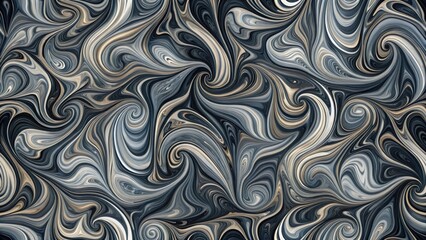 Wall Mural - Abstract Swirling Pattern in Shades of Gray, Beige, and Black for Design Applications