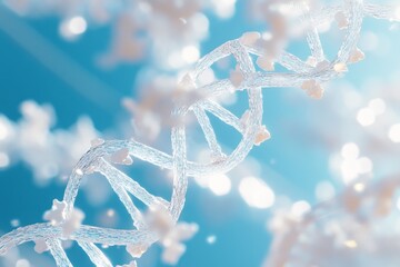Poster - Close-up of a DNA double helix strand.