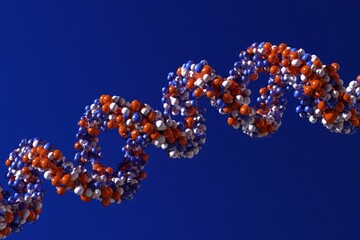Poster - 3D rendering of DNA double helix molecule.