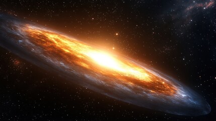 Wall Mural - bright spiral galaxy in deep space.