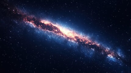 Wall Mural - bright vibrant orange and blue galaxy.