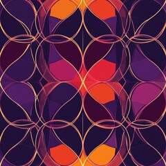 Leinwandbilder - Abstract geometric pattern with vibrant colors and flowing lines.