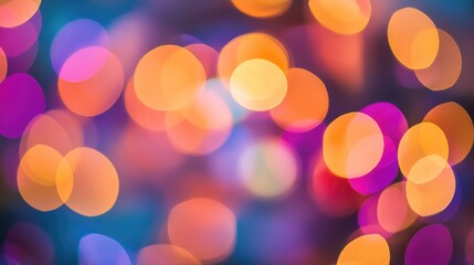 Aufkleber - Vibrant Purple and Orange Bokeh Background with Soft Focus for Creative Design and Artistic Projects