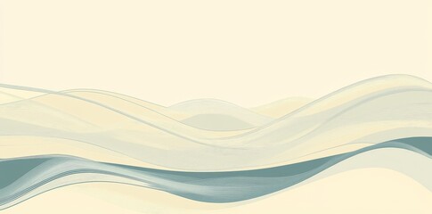 Aufkleber - Abstract wavy beige and blue design.