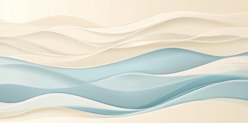 Poster - Abstract blue and beige wavy background.