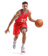 © FP Creative Stock - Front view of a pro basketball player doing a ball control on isolated background
