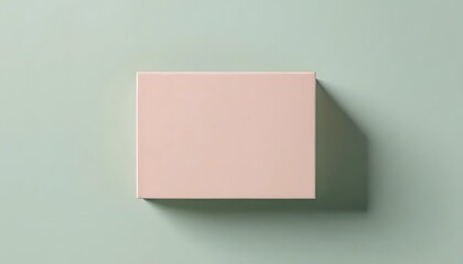 Poster - Pale Pink Square Box on Light Green Background