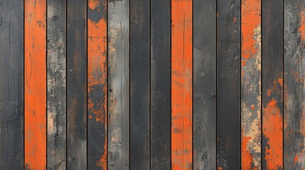 Poster - Weathered orange and gray wood planks background texture.
