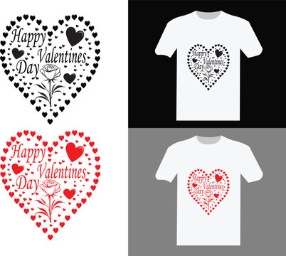 Happy-Valentines Day T-shirt,Valentines-Day-Heart-Tee