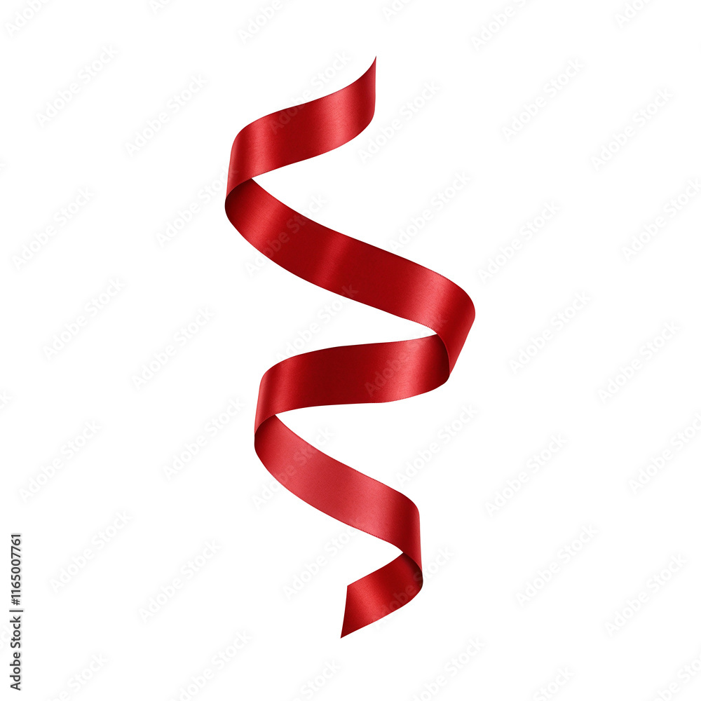 Red ribbon roll satin bow on transparent background PNG Generative AI ...