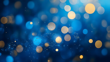An abstract blue background enhanced by bokeh effects.