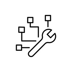 Poster - API repair outline icons, minimalist vector illustration ,simple transparent graphic element .Isolated on white background