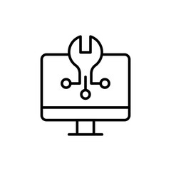 Poster - API software outline icons, minimalist vector illustration ,simple transparent graphic element .Isolated on white background