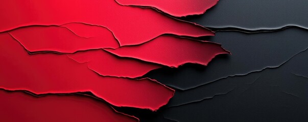 Aufkleber - Torn abstract background concept. Abstract layers of red and black textures creating a striking visual contrast.