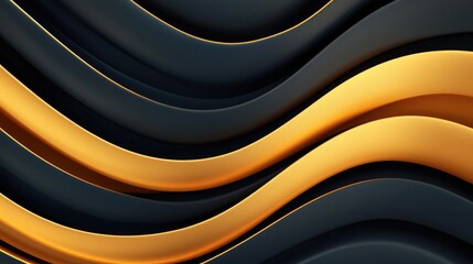 Poster - Noise abstract background idea. Abstract wavy lines in black and gold create a modern, luxurious design atmosphere.