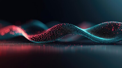 Aufkleber - Noise abstract background idea. Abstract digital wave pattern, featuring vibrant red and blue colors in 3D.