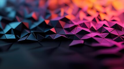 Poster - Noise abstract background idea. Vibrant abstract surface with geometric triangular shapes in vivid colors and patterns.