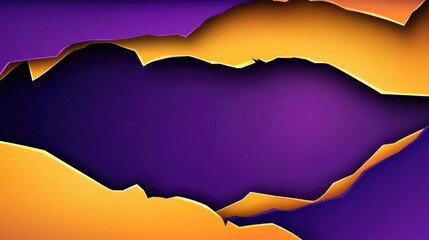 Poster - Torn abstract background concept. Vibrant abstract design featuring purple and orange layered shapes for creative projects.