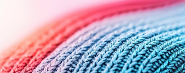 Aufkleber - Noise abstract background idea. Close-up of colorful knitted fabric showcasing intricate patterns and textures.