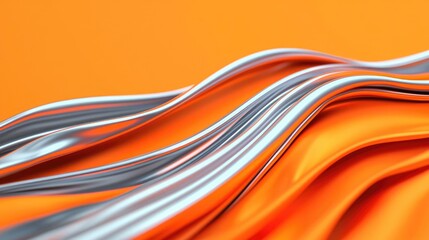 Poster - Noise abstract background idea. Abstract orange and silver wave patterns creating a dynamic visual for design projects.