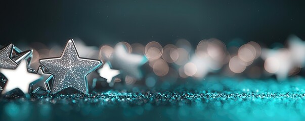 Poster - Starry abstract background idea. Glittering stars on a shimmering surface, evoking a sense of magic and wonder.