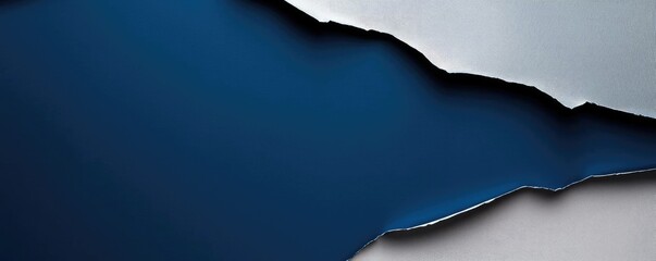 Poster - Torn abstract background concept. Abstract layers of blue and white paper create a visually striking, textured background.