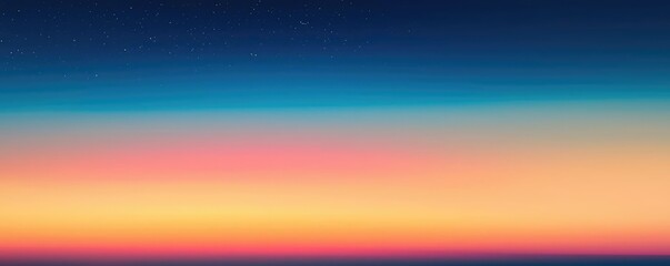 Poster - Starry abstract background idea. Vibrant sunset colors blending into a serene gradient of blue and orange hues.