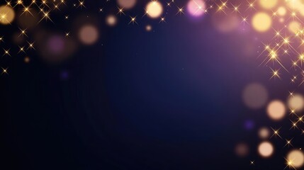 Poster - Starry abstract background idea. A beautiful abstract background with golden bokeh lights and sparkling effects.