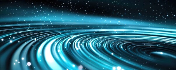 Aufkleber - Starry abstract background idea. Futuristic abstract background with flowing light waves and sparkling particles.