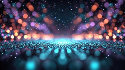 Aufkleber - Starry abstract background idea. A mesmerizing display of colorful bokeh lights creating a dreamy atmosphere.