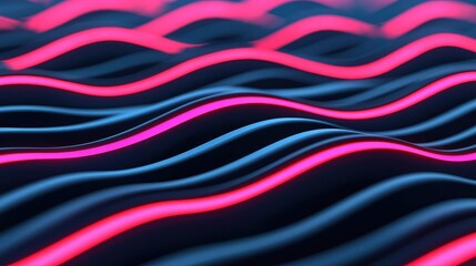Poster - Noise abstract background idea. Abstract waves with neon colors create a captivating visual experience.