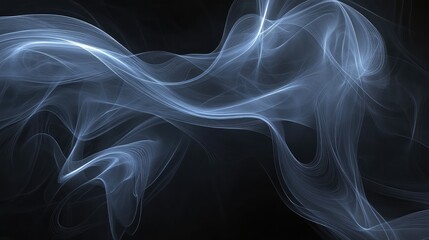 Poster - A deep black backdrop with smooth diagonal streaks of soft blue light for a modern look.