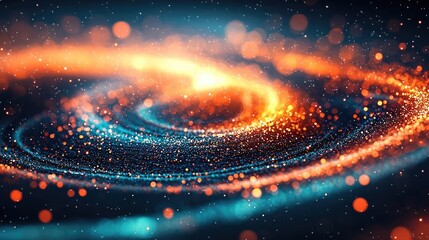 Poster - Starry abstract background idea. A stunning abstract portrayal of a swirling galaxy with vibrant colors and glowing stars.