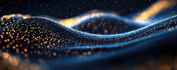 Aufkleber - Starry abstract background idea. Abstract wave of shimmering particles creates a mesmerizing visual effect.