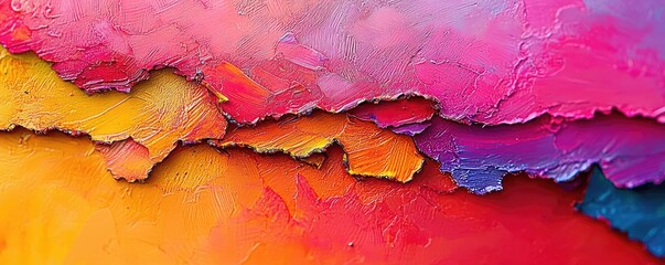 Poster - Torn abstract background concept. Vibrant abstract art featuring bold colors and dynamic textures in a harmonious blend.
