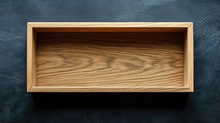 Poster - A floating wooden frame with a sleek, dark background. Modern, minimal composition ideal for bold branding and elegant designs.