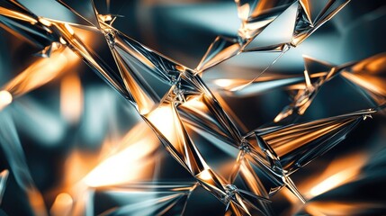 Aufkleber - Torn abstract background concept. An abstract composition of sharp, faceted shapes reflecting light in vibrant colors.