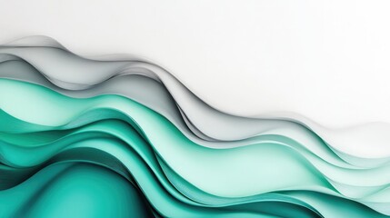 Poster - Noise abstract background idea. Abstract wavy lines in soothing teal and gray tones create a modern, artistic design.