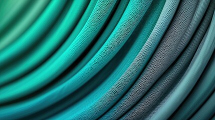Poster - Noise abstract background idea. Close-up of smooth, curved lines in shades of blue and green creating a modern abstract pattern.