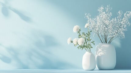 Poster - A simple, solid light blue background with a soft glow at the edges, perfect for a minimalist approach.
