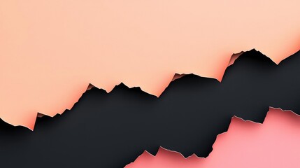 Poster - Torn abstract background concept. Creative layered paper texture in shades of pink and black for design projects.