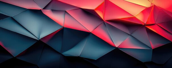 Poster - Torn abstract background concept. Modern abstract polygonal background in vibrant red and blue hues.