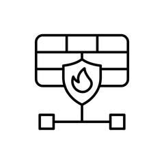 Poster - Firewall outline icons, minimalist vector illustration ,simple transparent graphic element .Isolated on white background